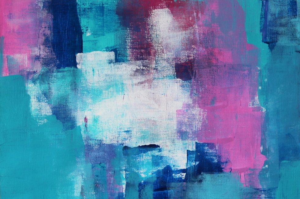 Create Abstract Art Using A Blue, Green and Pink Colour Combination