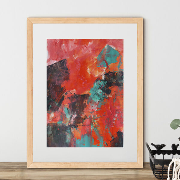 Zesty 1 - Abstract Art On Art Paper - Framed | Moments by Charlie - Bright, Bold & Beautiful Art | Australian Artist Charlie Albright. Shop online for art at Moments by Charlie, Bluethumb, and Etsy.