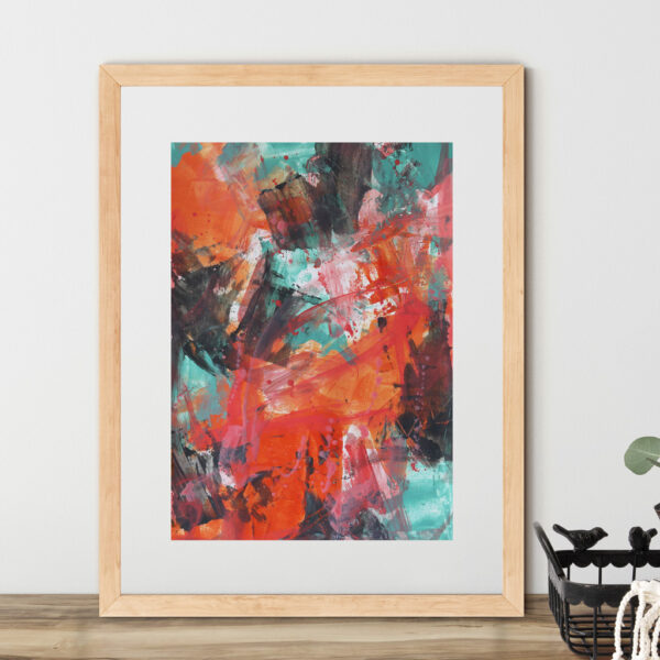 Zesty 2 - Abstract Art On Art Paper - Framed | Moments by Charlie - Bright, Bold & Beautiful Art | Australian Artist Charlie Albright. Shop online for art at Moments by Charlie, Bluethumb, and Etsy.