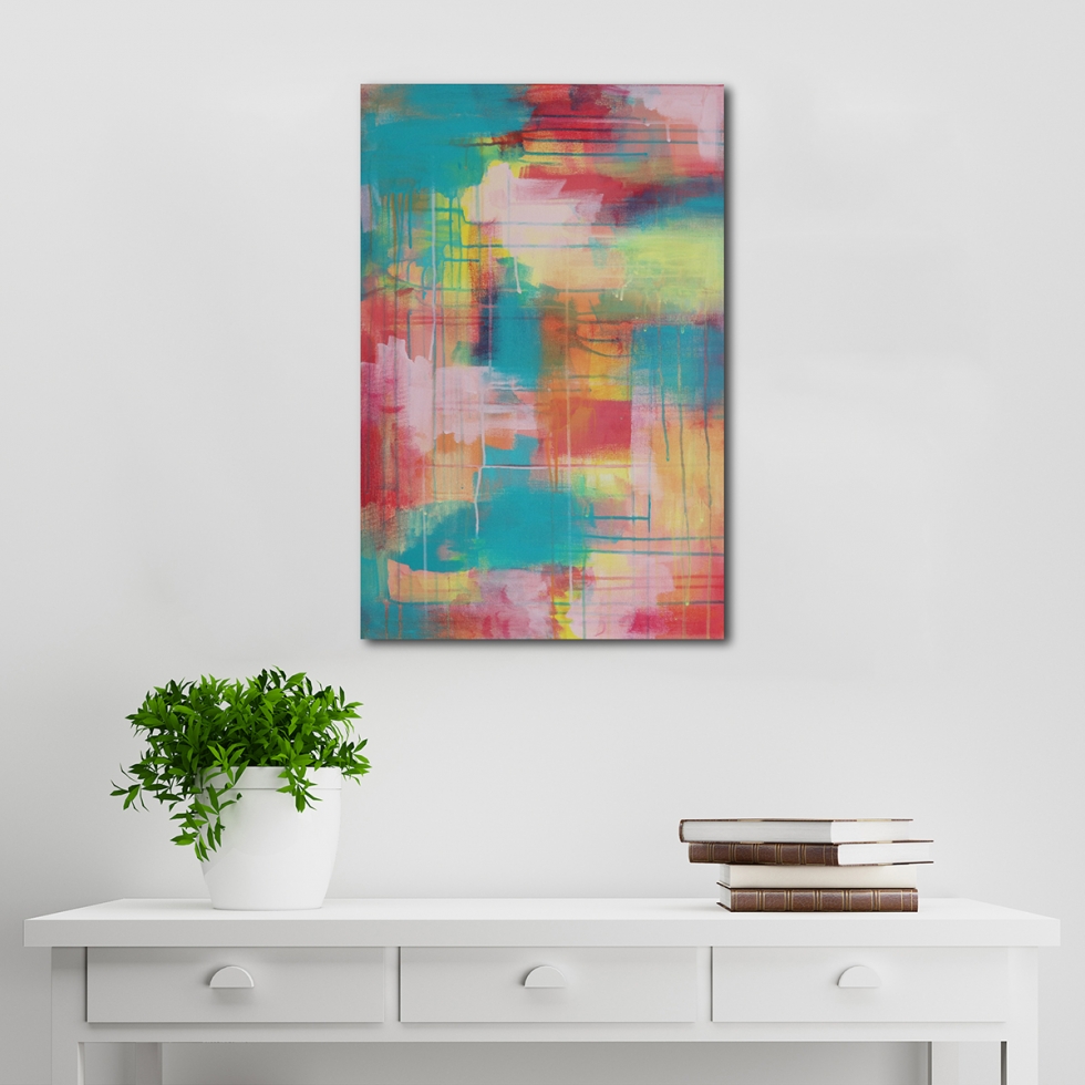 Abstract Acrylic Canvas Art - Little Yellow Wanderer