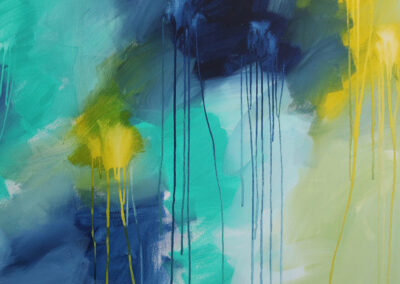 Moments by Charlie - Journey of Creative Pursuits | Adelaide artist Charlie Albright // Large Abstract Blue Painting titled New Beginnings 3 size 46 in x 30 in // 122 cm x 76 cm | Available on Bluethumb, Etsy and artist's website at momentsbycharlie.com