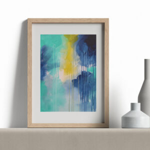 Framed A3 Fine Art (Giclee) Print by South Australian abstract artist Charlie Albright from Moments by Charlie. Artwork titled River Flow 2.
